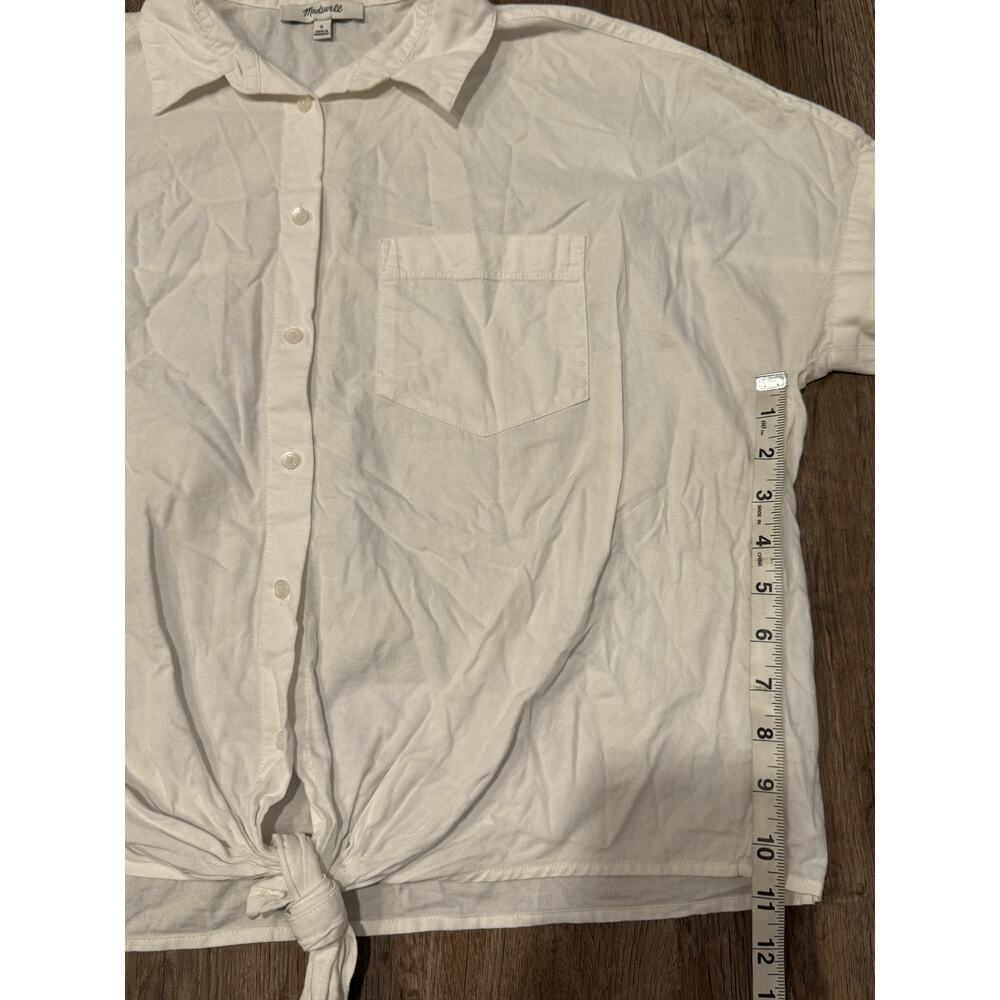 Madewell Women's Oversized Short Sleeve Tie-Front Shirt Size Small - Picture 8 of 9
